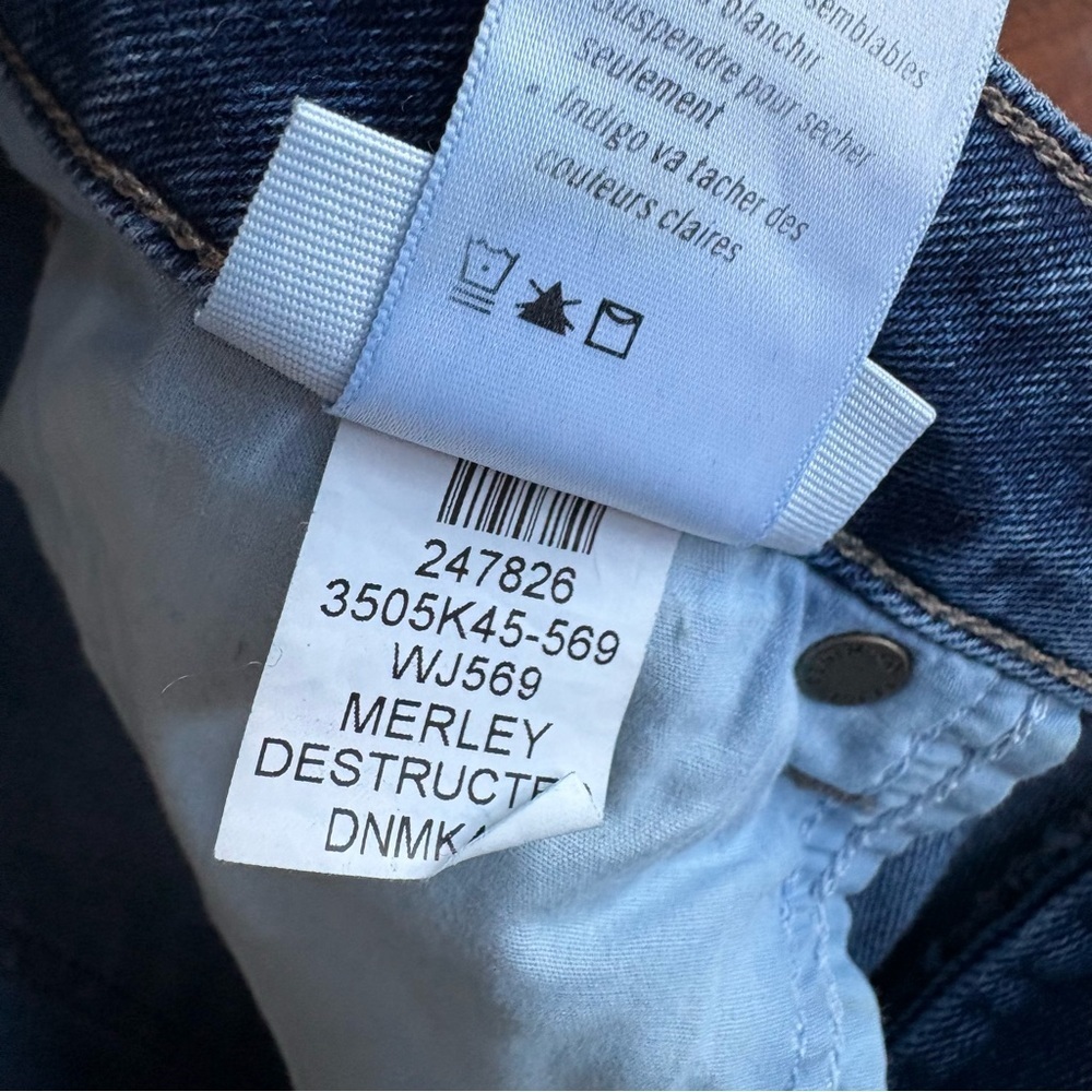 PAIGE Brigitte Women’s Jeans 28 Dark Wash Straight Leg Distressed - Picture 11 of 11